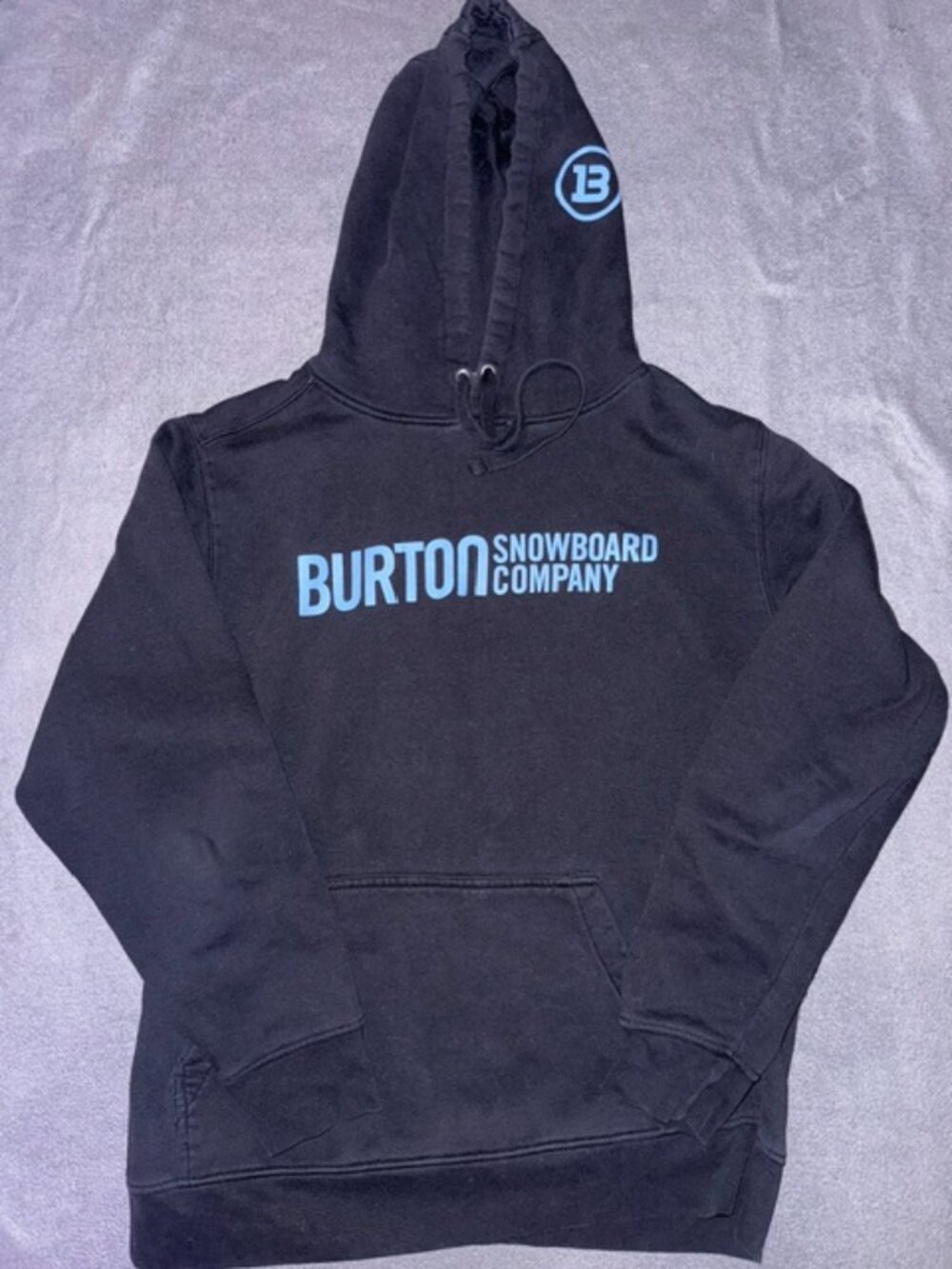 Burton Hoodie Men’s Large Black Pullover Sweatshirt Snowboard Company Graphic
